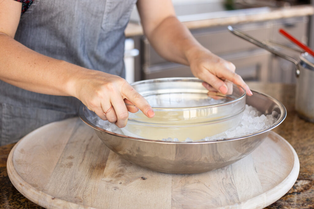 ice bath for cream base