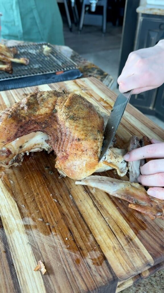 carving the turkey wing