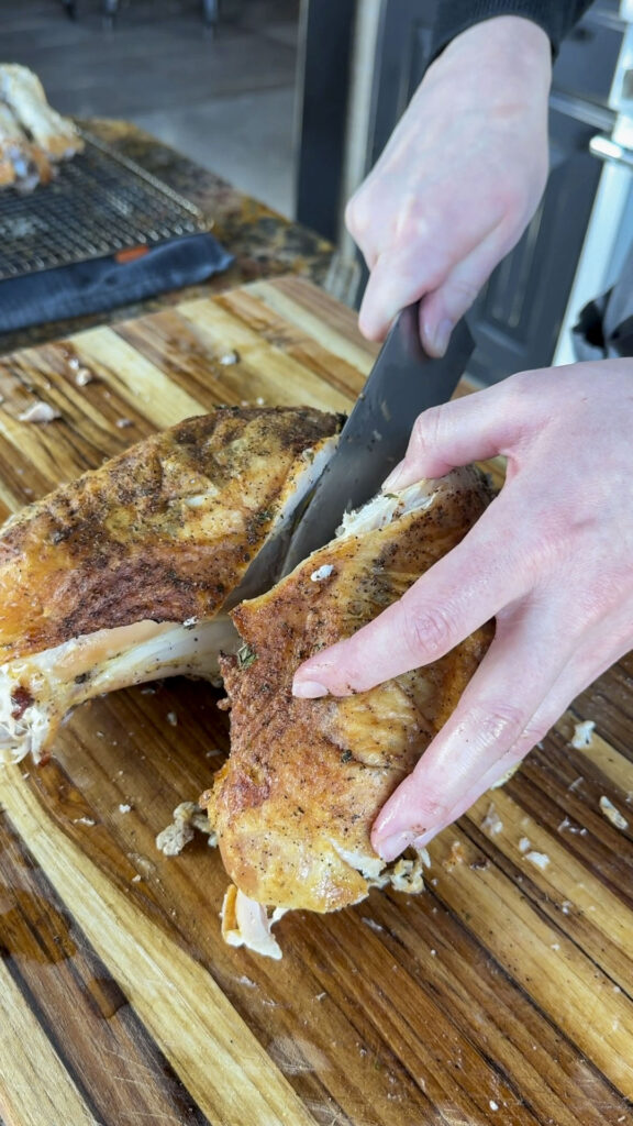 carving the turkey breast