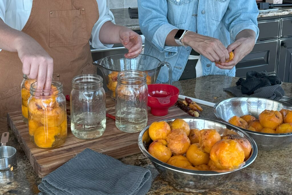 tools for bottling peaches