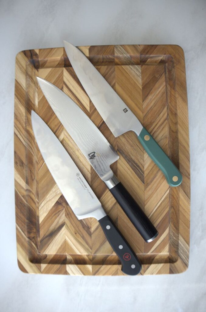 three chefs knives