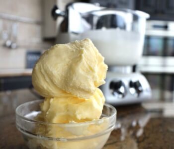 homemade butter in the mixer