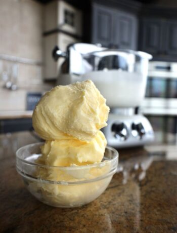 homemade butter in the mixer