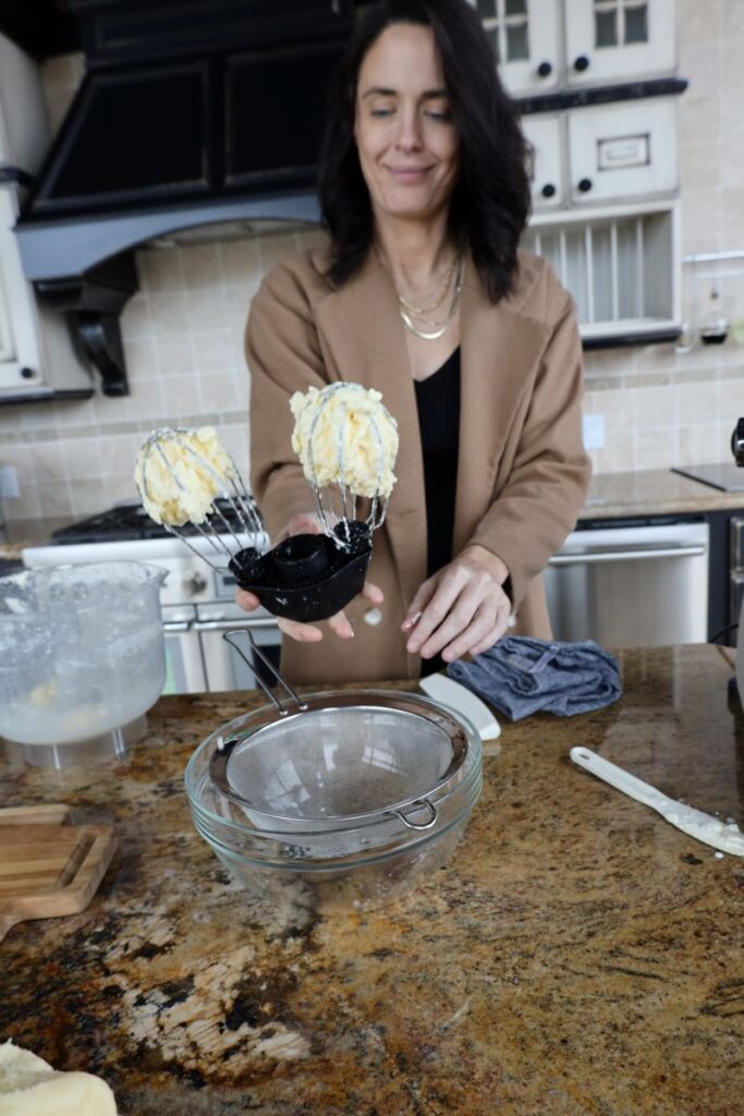 making homemade butter