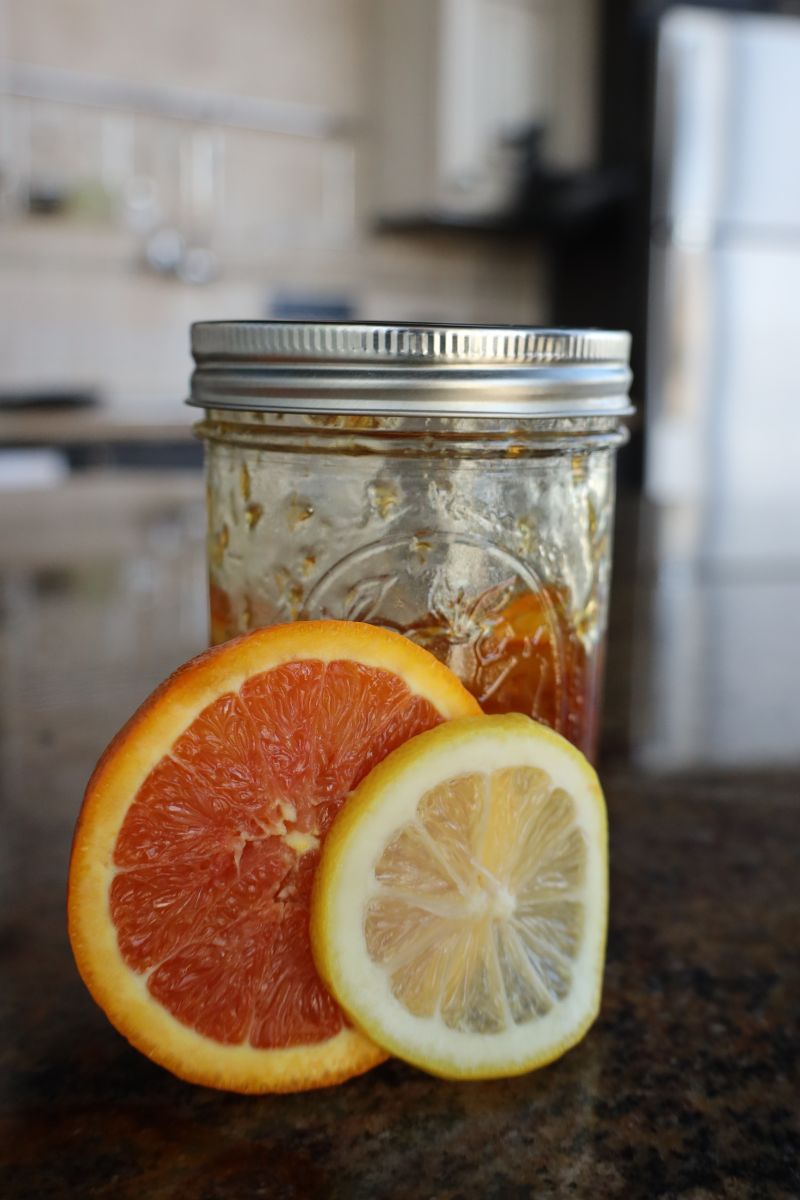 jar of homemade orange marmalade